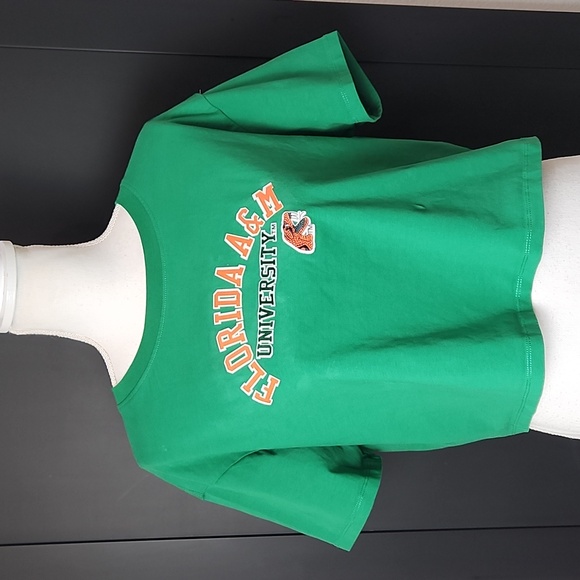 FLORIDA A&M UNIVERSITY WOMANS CROP STRETCH T- SHIRT SIZE SMALL - Picture 1 of 10
